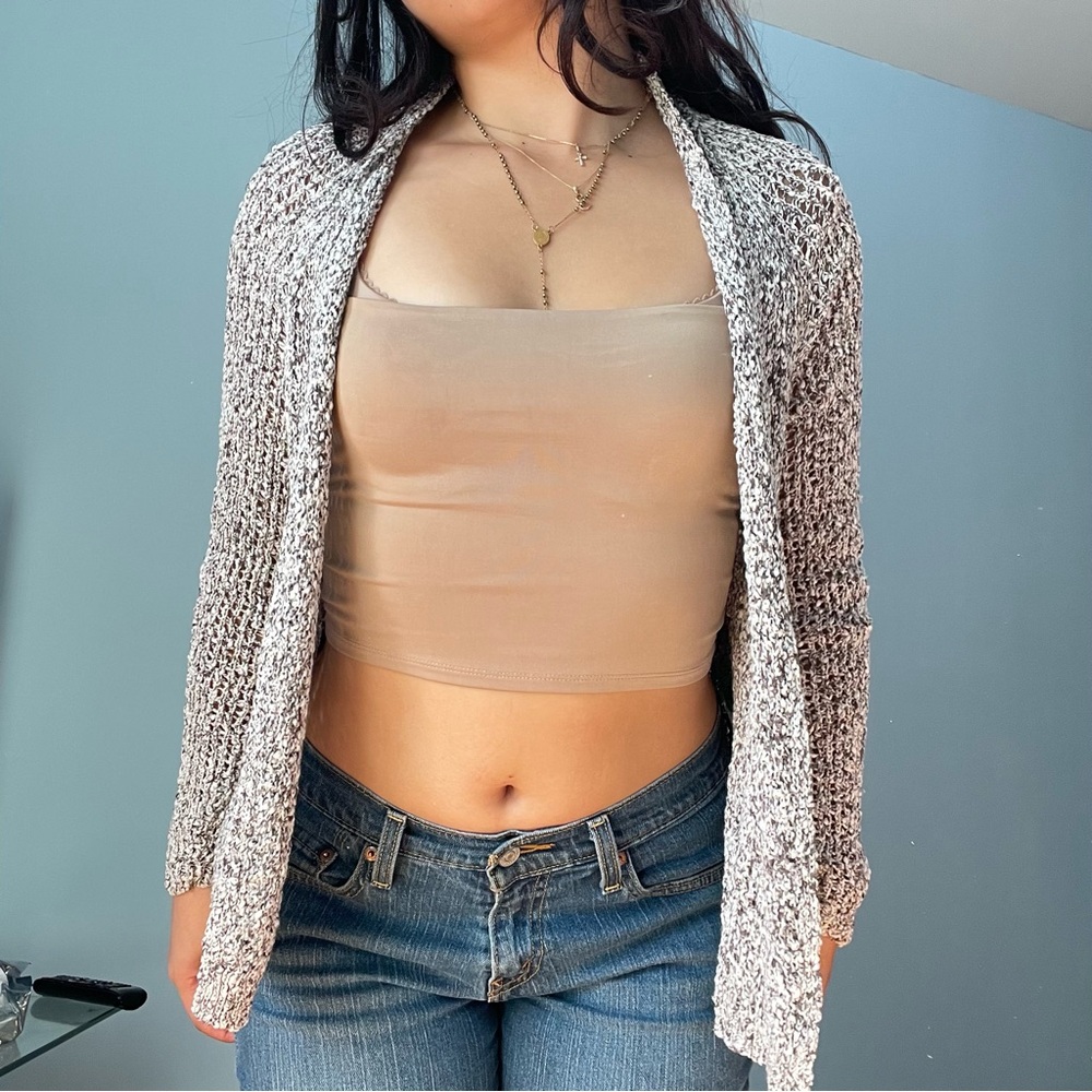 Eileen Fisher Black and White Knit Cardigan